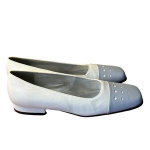 Coup D'Etat Women's White Perforated Leather Flats Size 6.5 M